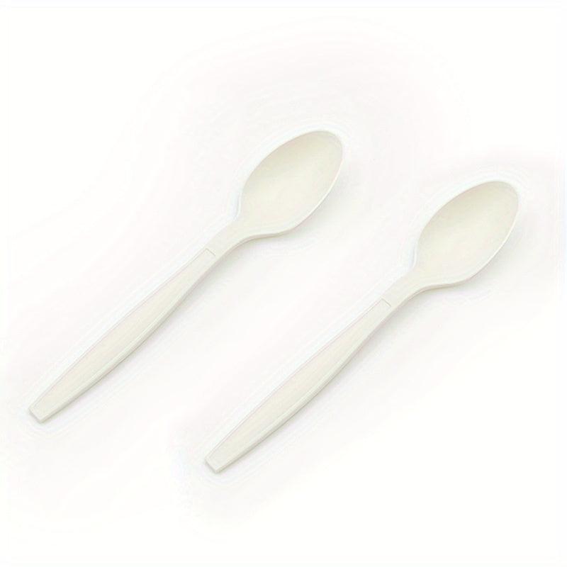 198pcs Biodegradable Disposable Tableware Set Fork Spoon Cornstarch Restaurant