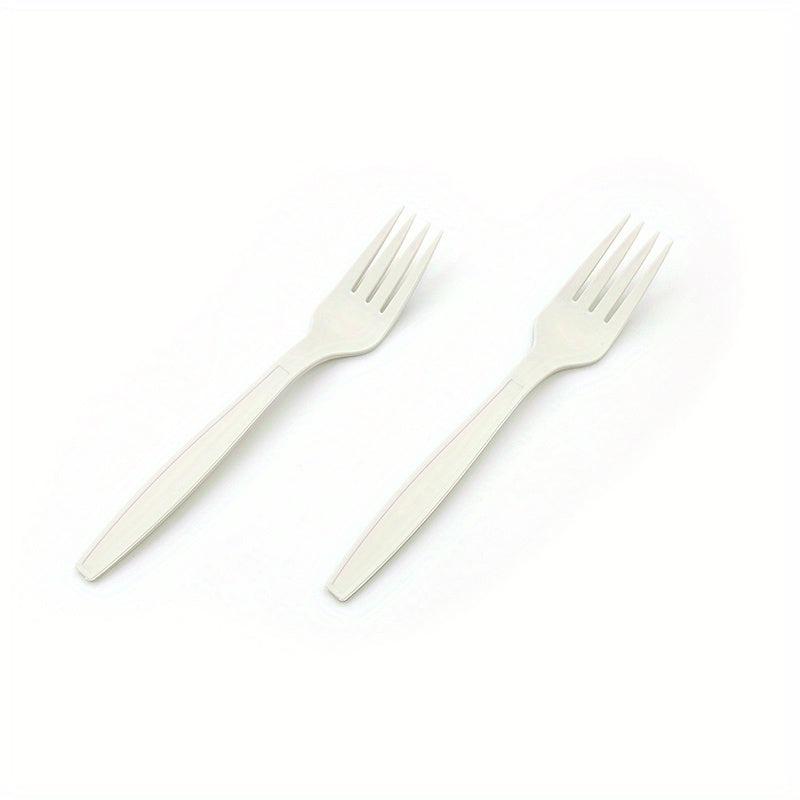 198pcs Biodegradable Disposable Tableware Set Fork Spoon Cornstarch Restaurant