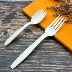 198pcs Biodegradable Disposable Tableware Set Fork Spoon Cornstarch Restaurant