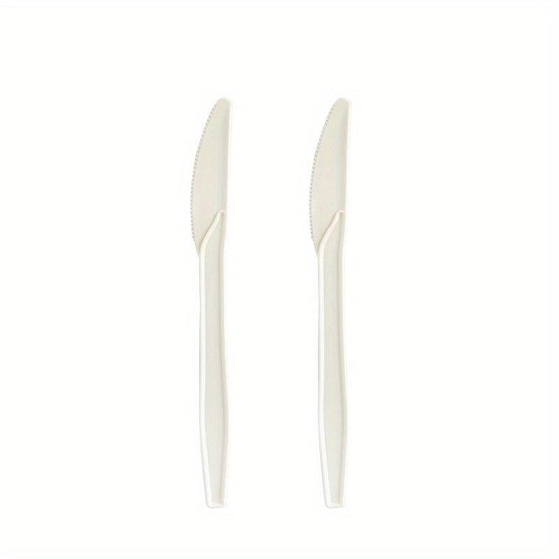 198pcs Biodegradable Disposable Tableware Set Fork Spoon Cornstarch Restaurant