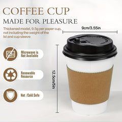 100 Sets 12oz Thick Disposable Paper Cups - 9.5g - No Lids
