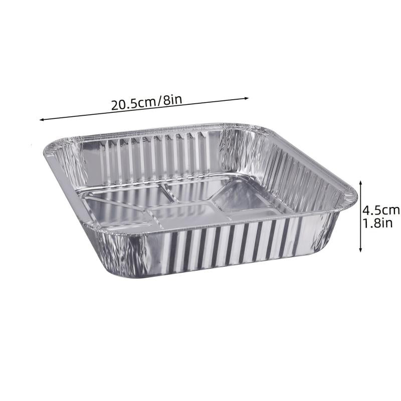 Disposable Aluminum Foil Pans Square Tin Foil Pans for Cooking Baking Meal Prep