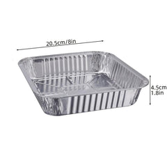 Disposable Aluminum Foil Pans Square Tin Foil Pans for Cooking Baking Meal Prep