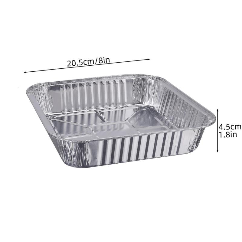 Disposable Aluminum Foil Pans Square Tin Foil Pans for Cooking Baking Meal Prep