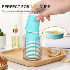 Acrylic Disposable Paper Cup Dispenser Makeup Cotton Storage