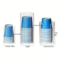 Acrylic Disposable Paper Cup Dispenser Makeup Cotton Storage