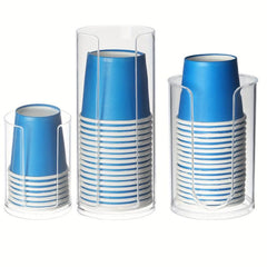 Acrylic Disposable Paper Cup Dispenser Makeup Cotton Storage