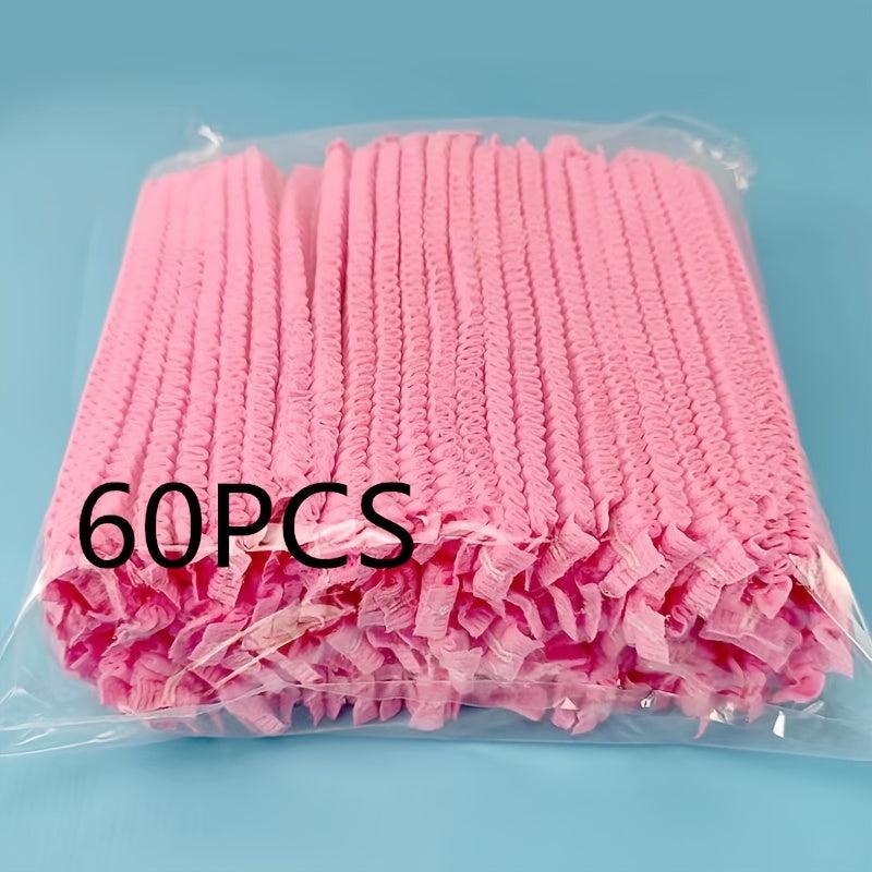 98pcs Disposable Pink Hair Net Elastic Dust Cap