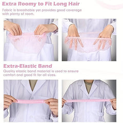 98pcs Disposable Pink Hair Net Elastic Dust Cap