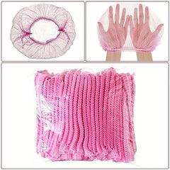 98pcs Disposable Pink Hair Net Elastic Dust Cap