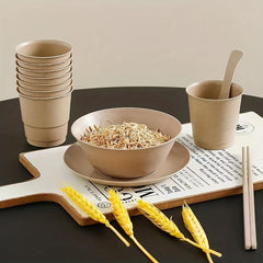 4pcs Disposable Rice Shell Tableware Individually Wrapped