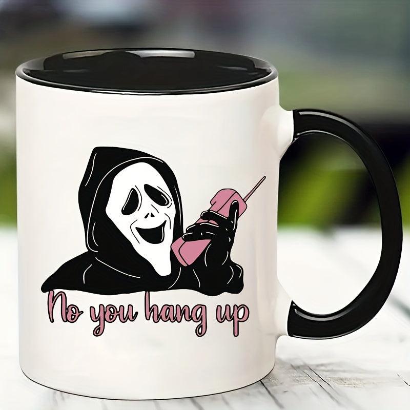 Ceramic Halloween Skeleton Mug - Cartoon Alien Drinking Cup