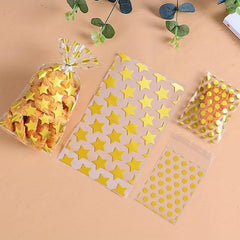 100pcs Polka Dots Self Adhesive Bags for Treat Wrapping