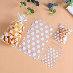 100pcs Polka Dots Self Adhesive Bags for Treat Wrapping