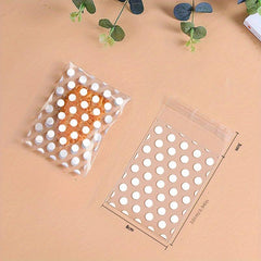 100pcs Polka Dots Self Adhesive Bags for Treat Wrapping