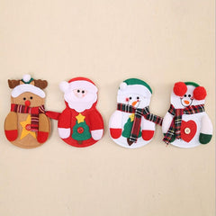 4pcs Santa Claus Cutlery Holder Pouch Christmas Silverware Holders
