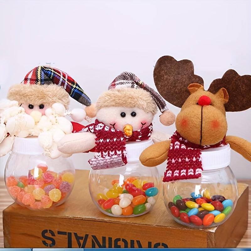 Christmas Candy Jar Santa Snowman Ornament Gift Box Cookie Jars