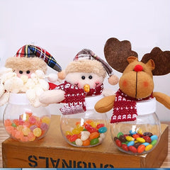 Christmas Candy Jar Santa Snowman Ornament Gift Box Cookie Jars