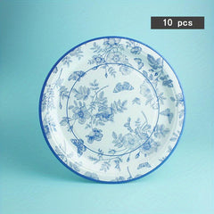 10pcs Chinese Style Disposable Tableware Set for Beach Theme Birthday Party