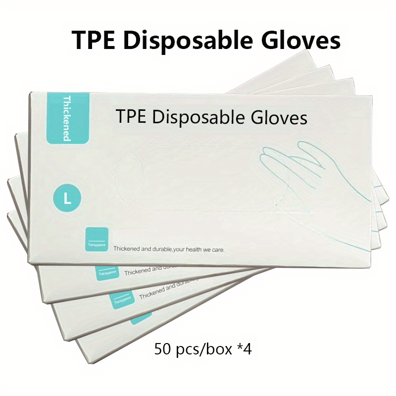 4 Boxes Food Disposable Gloves for Dishwashing & Beauty