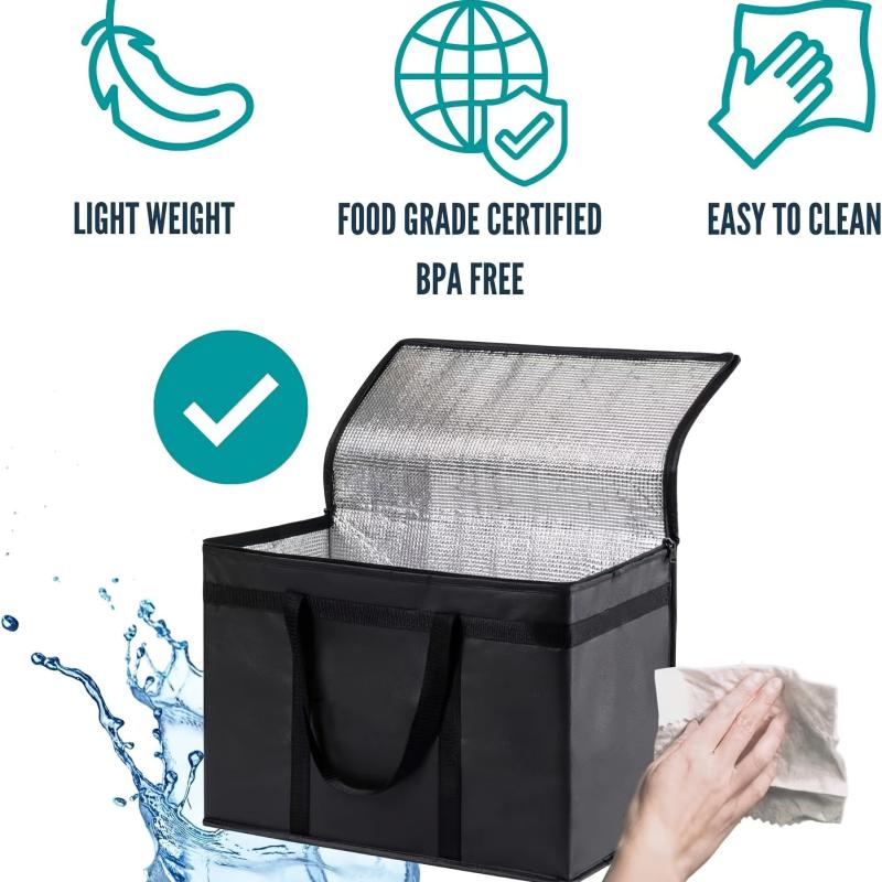 Insulated Grocery Bags Large Capacity Soft Cooler Hot & Cold Takeout Bag