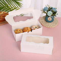 1pc Bakery Boxes With Window Good For Treat Boxes Cookie Boxes Pastry Boxes