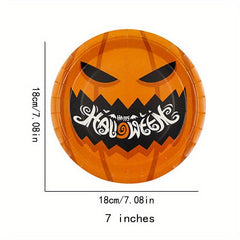 6pcs Halloween Paper Dinner Plate Disposable Household Tableware