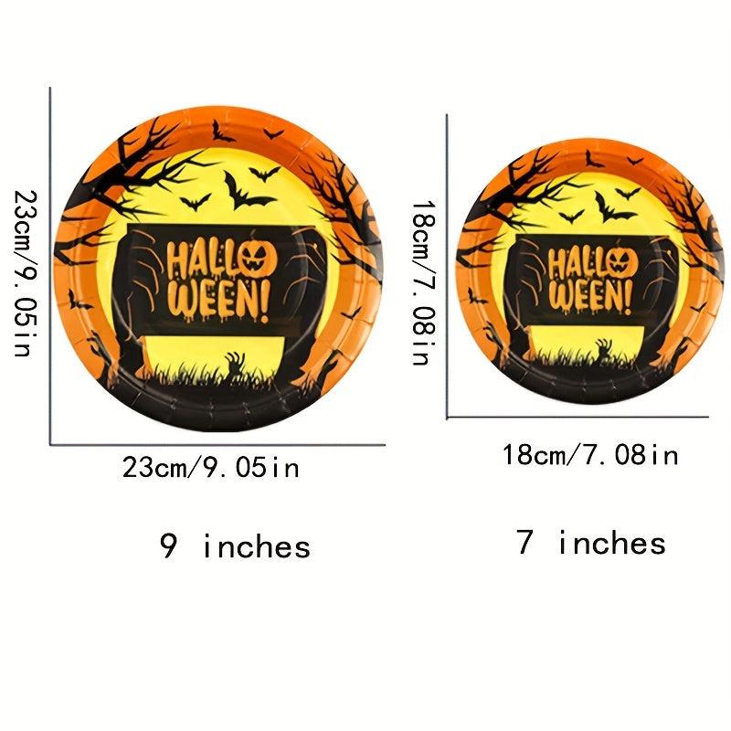6pcs Halloween Paper Dinner Plate Disposable Household Tableware