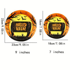 6pcs Halloween Paper Dinner Plate Disposable Household Tableware