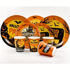 6pcs Halloween Paper Dinner Plate Disposable Household Tableware