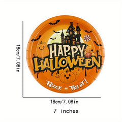 6pcs Halloween Paper Dinner Plate Disposable Household Tableware