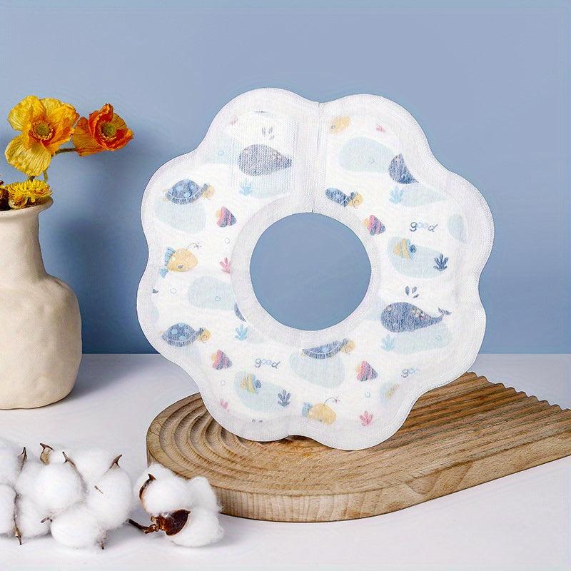 5pcs Disposable Baby Feeding Bibs Leakproof Liner with Food Catcher Pocket