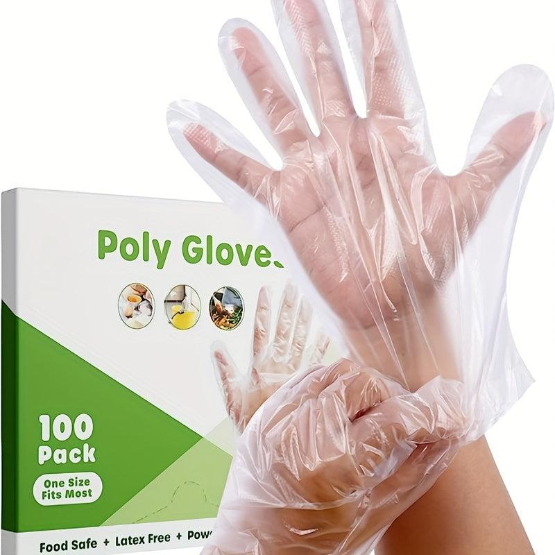 Disposable Polyethylene Plastic Gloves 60pcs One Size Fits All