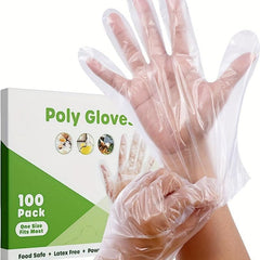 Disposable Polyethylene Plastic Gloves 60pcs One Size Fits All