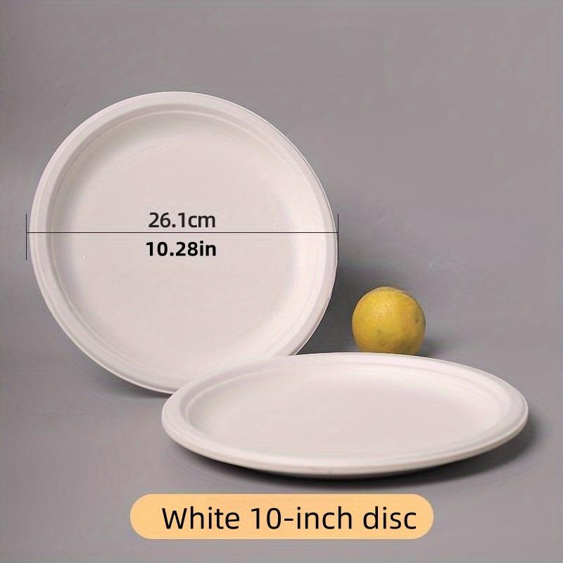 10pcs Disposable Sugarcane Plates 12.7 17.78 25 Natural Dinner Dessert Plates