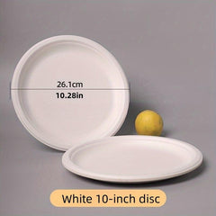 10pcs Disposable Sugarcane Plates 12.7 17.78 25 Natural Dinner Dessert Plates