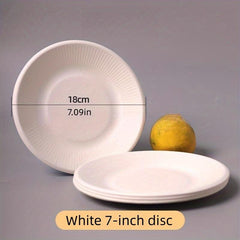 10pcs Disposable Sugarcane Plates 12.7 17.78 25 Natural Dinner Dessert Plates