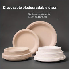 10pcs Disposable Sugarcane Plates 12.7 17.78 25 Natural Dinner Dessert Plates