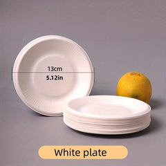 10pcs Disposable Sugarcane Plates 12.7 17.78 25 Natural Dinner Dessert Plates