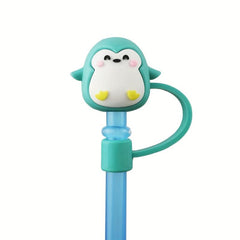 2pcs Cartoon Silicone Straw Cap Dust Stopper for 8mm Straw, Reusable Straw Cap