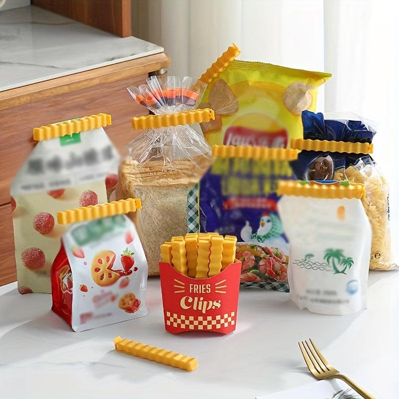 French Fries Sealing Clips, Set of 12, Moisture Proof, Refrigerator Storage