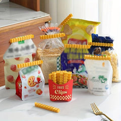French Fries Sealing Clips, Set of 12, Moisture Proof, Refrigerator Storage