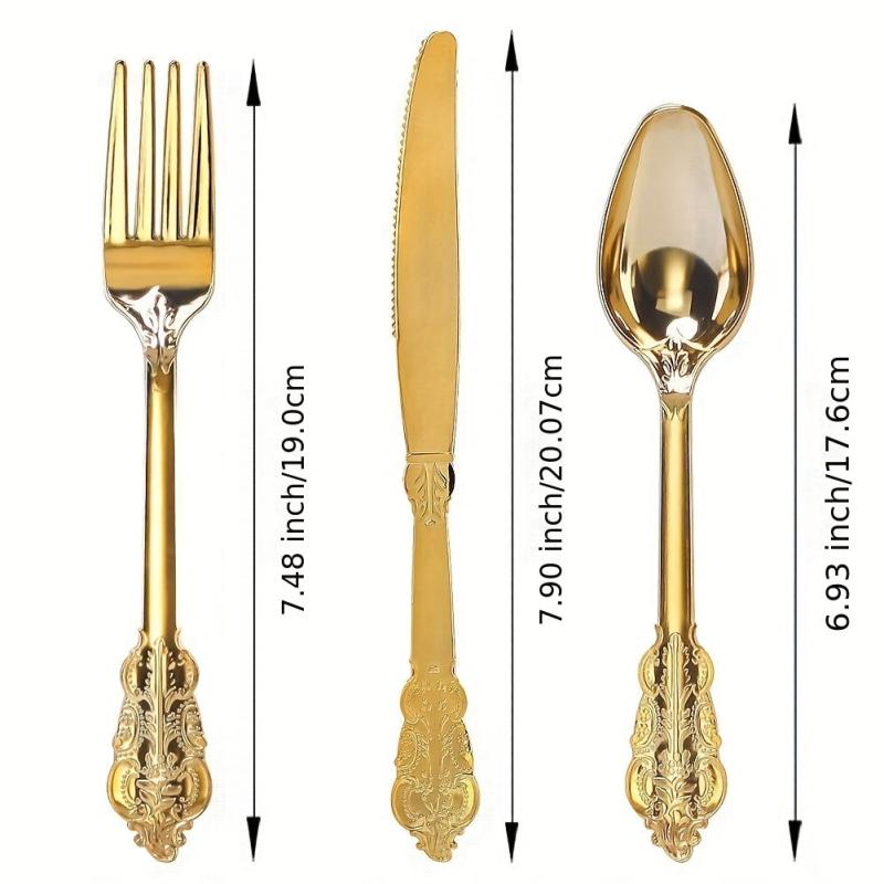 Disposable Cutlery Dinner Plate Royal Style Dinnerware Set