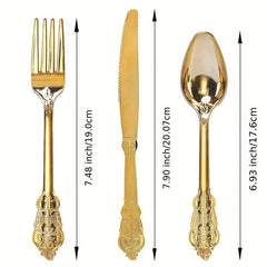 Disposable Cutlery Dinner Plate Royal Style Dinnerware Set