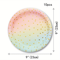 Pink Disposable Party Dinnerware Set, Perfect for Various Occasions