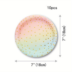 Pink Disposable Party Dinnerware Set, Perfect for Various Occasions