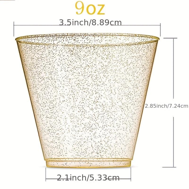 10pc Glitter Disposable Cups - Cocktail Wine Cup for Parties