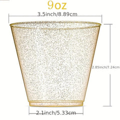 10pc Glitter Disposable Cups - Cocktail Wine Cup for Parties