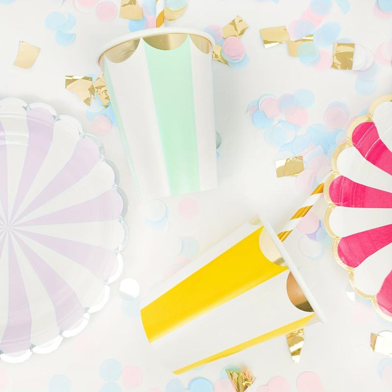 8 Pcs Striped Disposable Paper Cups Party Cups Decoration Cups