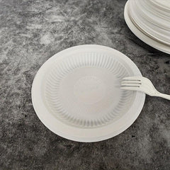 10pcs Cornstarch Disposable Dinner Plates for BBQ Party